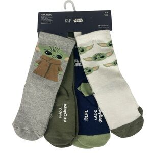 Gap Baby Star Wars Yoda Crew Socks 4 pack Size 2-3 Years NWT